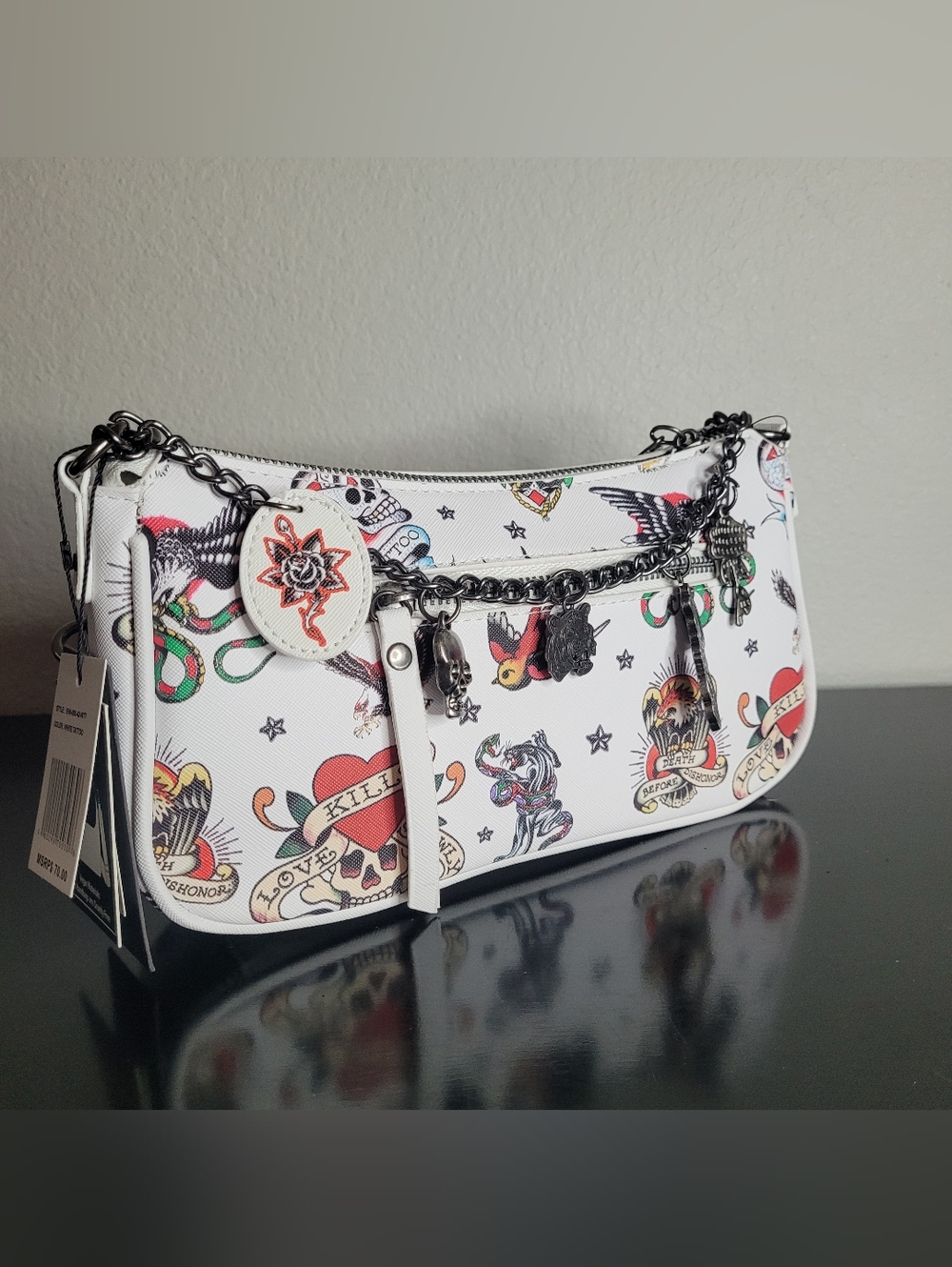 Ed Hardy  Crossbody Bag with Skull Design
